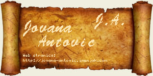Jovana Antović vizit kartica